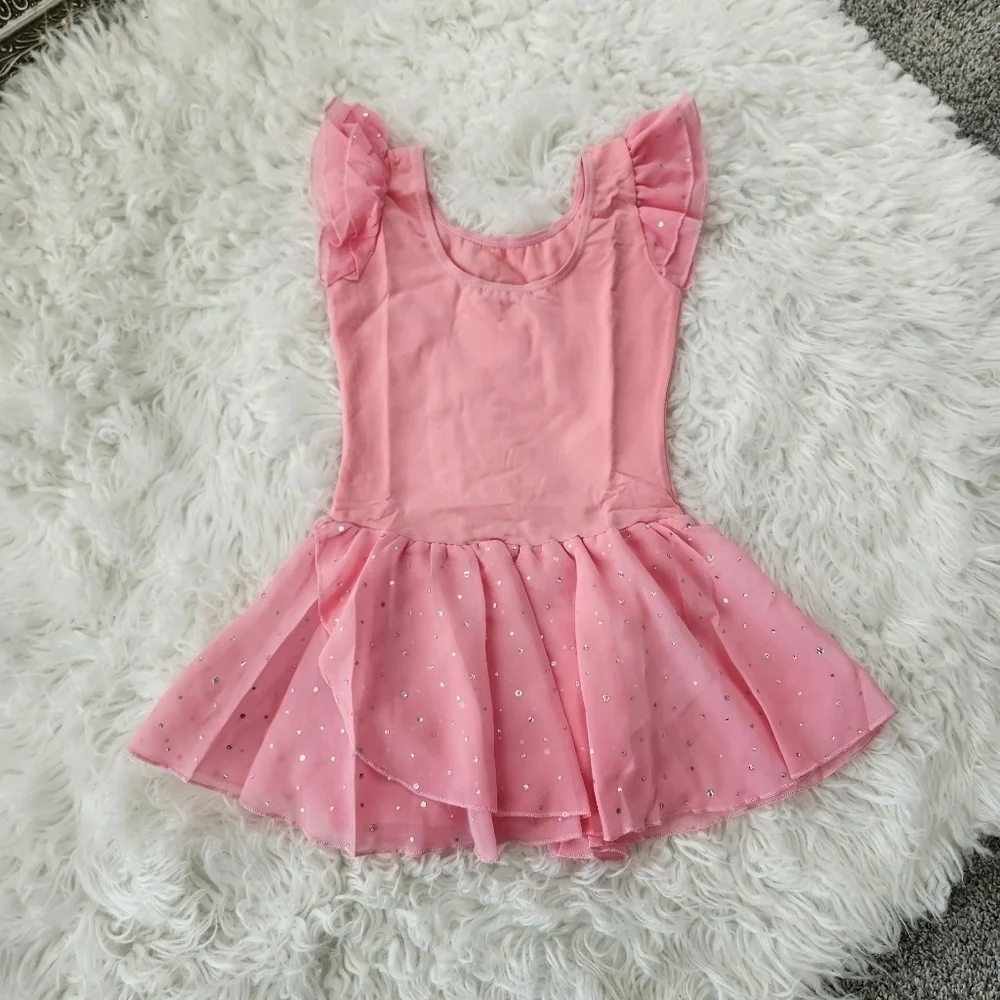 Arshiner Girls Ruffle Sleeve Ballet Dance Dress Tutu Skirted Leotard. Si… - Picture 3 of 8